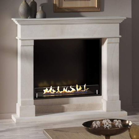 Биокамин в мраморном портале Firezo Aura