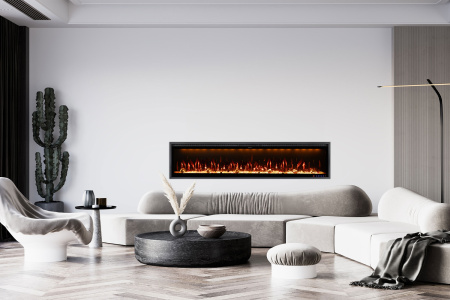 Линейный биокамин Mercury 74 LED RF